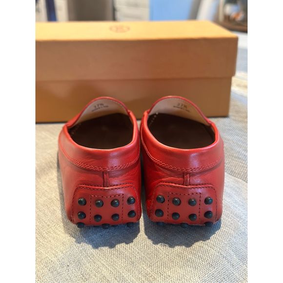 Tod's Red Leather Loafers - Picture 4 of 10